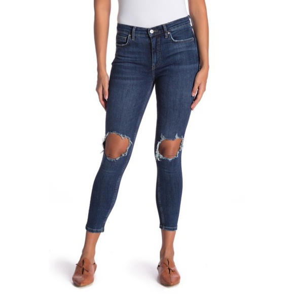 Free People Denim - Free People | Busted Skinny Ripped Knee Jeans 28